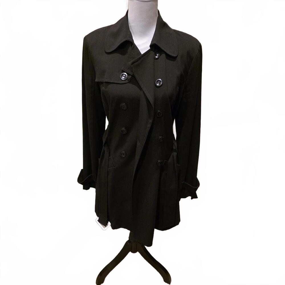 BCX Double Breasted Belted Fit & Flare Trench Coat